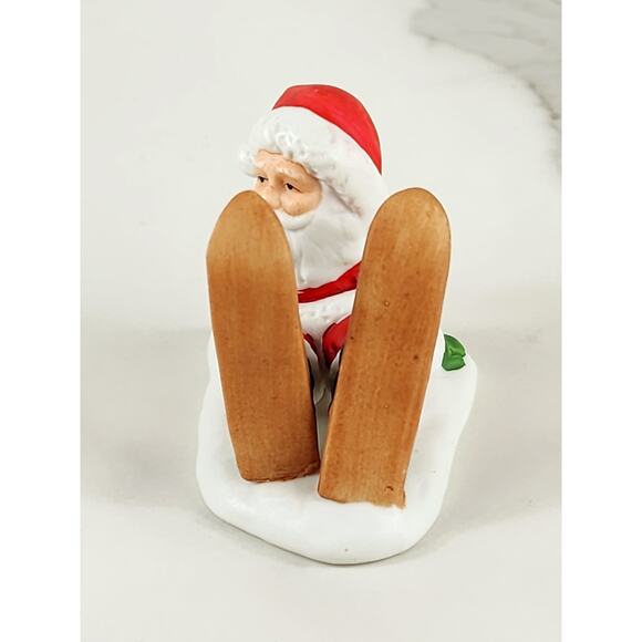 Lefton Mini Santa Figurine Christmas Holidays Home Decor 2 1/2" Porcelain 1990 - Picture 4 of 14